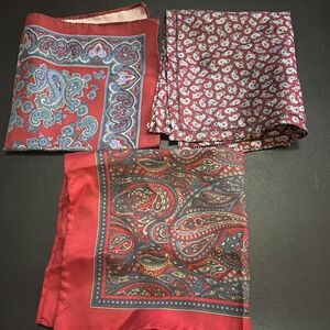 Lot Of Three Vintage Paisley Hankercheif